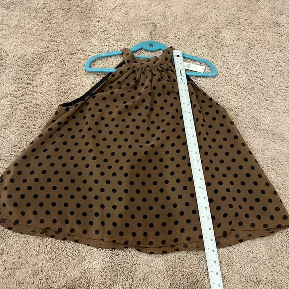 NWT new Anthropologie Erin+ Ali Palais brown black polka dot sleeveless top M - Picture 12 of 13